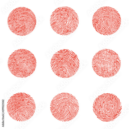 fingerprints round-shaped redvector set