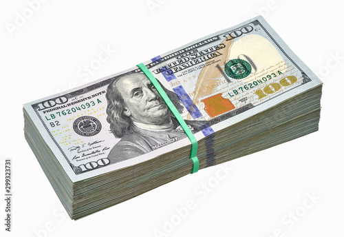 New design dollar bundles on white background including clipping path photo