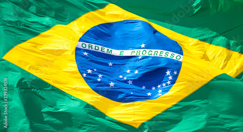 Close up da bandeira do Brasil photo
