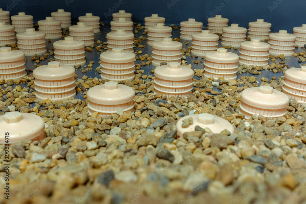 Strainer,Filter head in the sand filtration tank. Stock Photo Adobe Stock