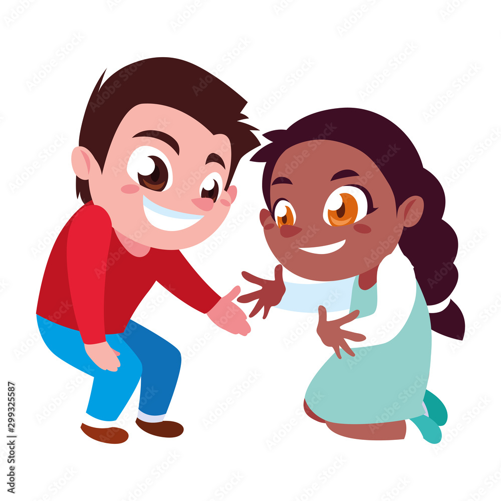Isolated girl and boy cartoon vector design Isolated girl and boy cartoon vector design