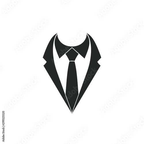 Businessman graphic icon. Necktie with suit sign isolated on white background. Vector illustration