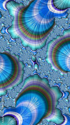 Artfully 3D rendering fractal, fanciful abstract illustration and colorful designed pattern