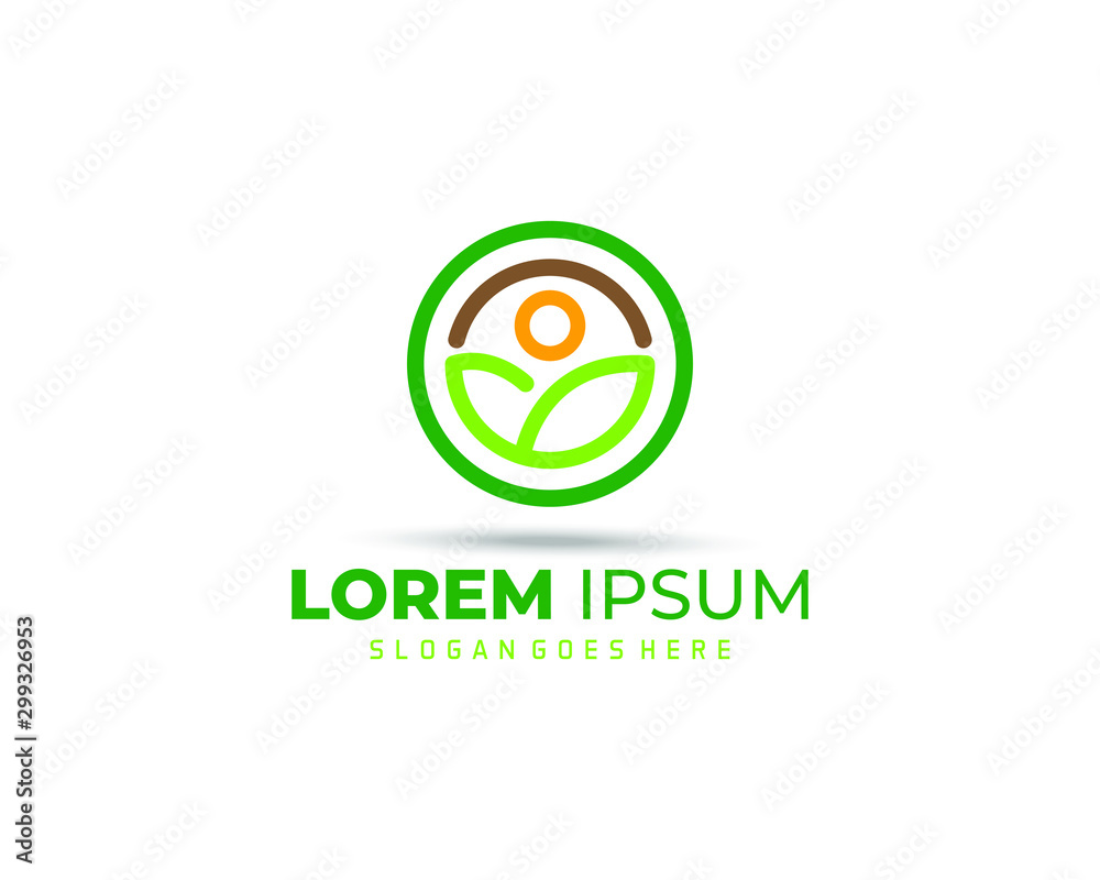 Sun rise over Leaves Logo design vector template. Alternative Energy concept. Eco organic green Farm natural fresh products Logotype icon. Sun rise over Leaves Logo design vector template. Alternative Energy concept. Eco organic green Farm natural fresh products Logotype icon.