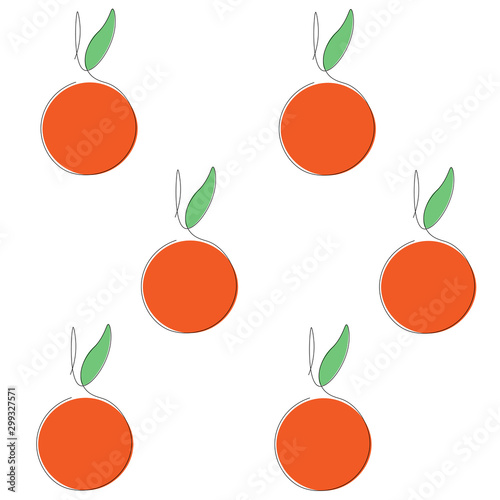 Fototapeta Naklejka Na Ścianę i Meble -  Orange pattern with fruit vector illustration