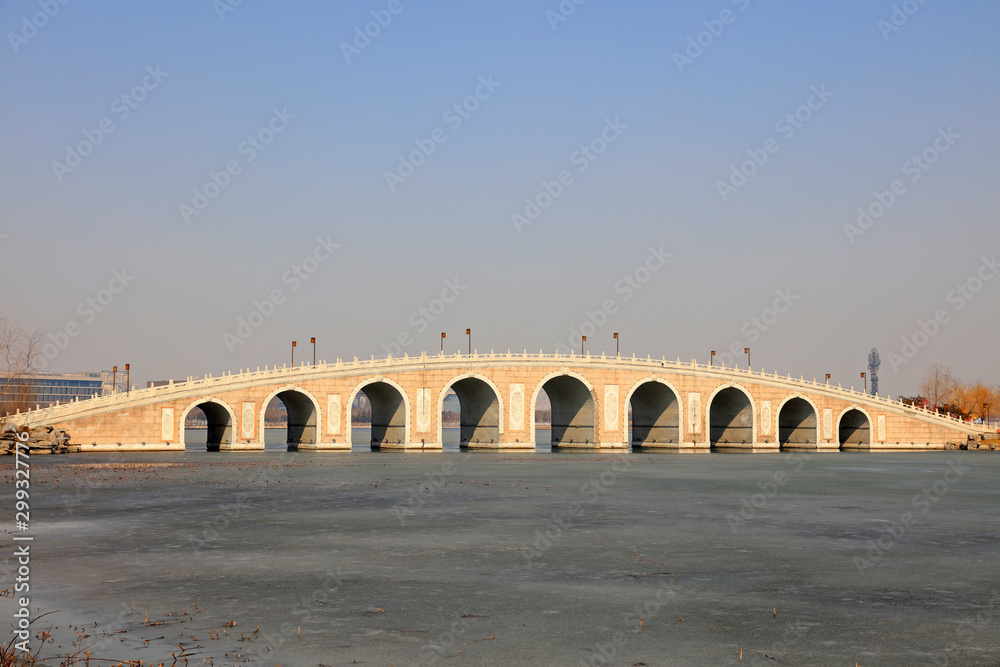 Architectural Scenery of Stone Arch Bridge in China