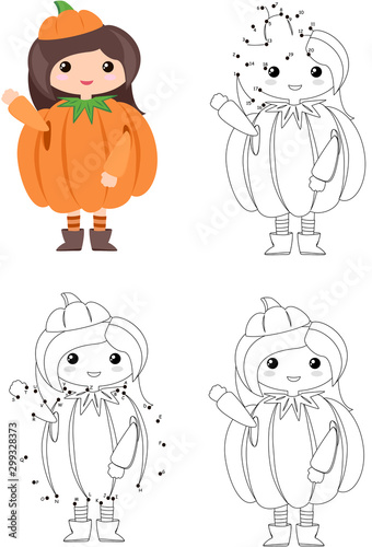 фотографія Cute girl in a pumpkin costume