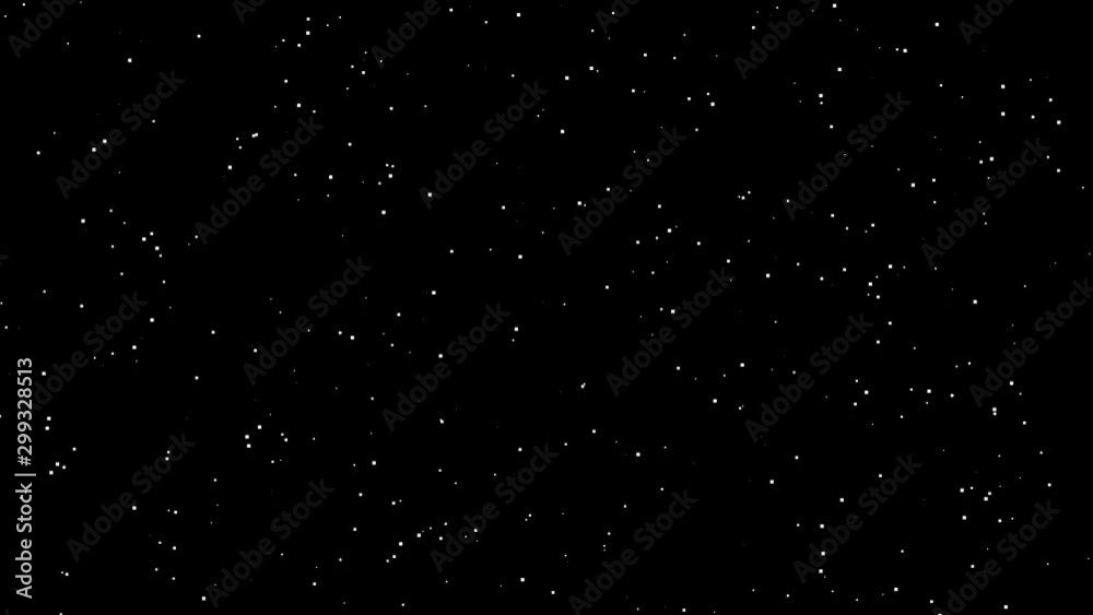 Slowly Flowing Past Horizontal Moving Parallax Starfield of Stars Mask
