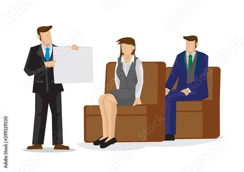 Businessman briefing his colleagues on the company plan. Concept of teamwork or corporate culture.