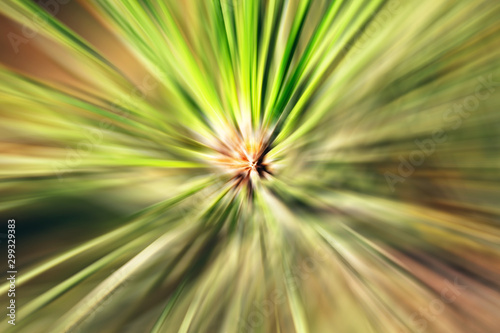 Circular geometric green background. Abstract colorful explosion effect. Centric motion pattern. Color burst