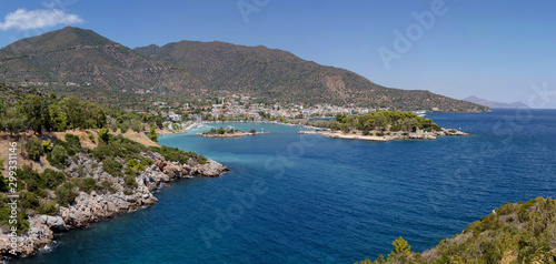 A view of the resort town on a sunny day