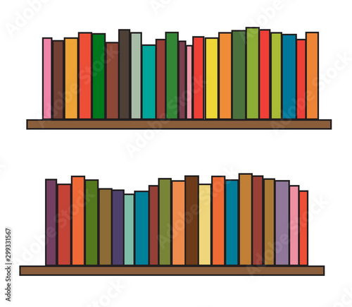 Bookshelf on a white background. Vector illustration.