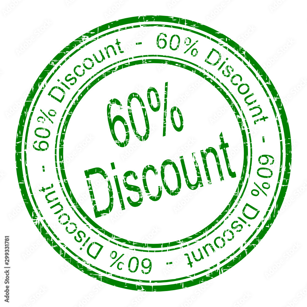 60% Discount rubber stamp - illustration
