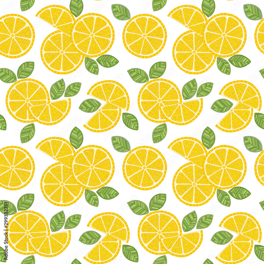 Seamless lemon pattern.