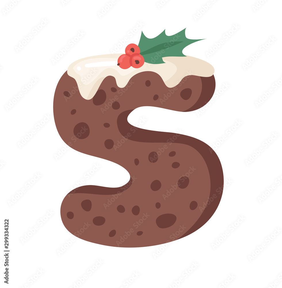 Cartoon vector illustration Christmas Pudding. Hand drawn font. Actual Creative Holidays bake alphabet and number Cartoon vector illustration Christmas Pudding. Hand drawn font. Actual Creative Holidays bake alphabet and number