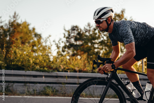 cyclist at sunset