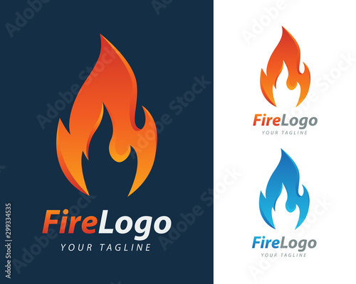 Fire Flame Logo design vector template. Fire Logotype concept icon Illustration