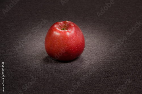 Red Apple on gray background