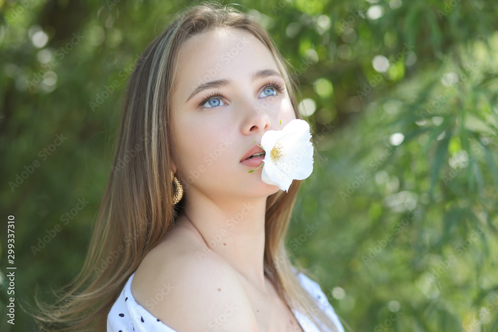 summer portrait of a young cute girl summer portrait of a young cute girl