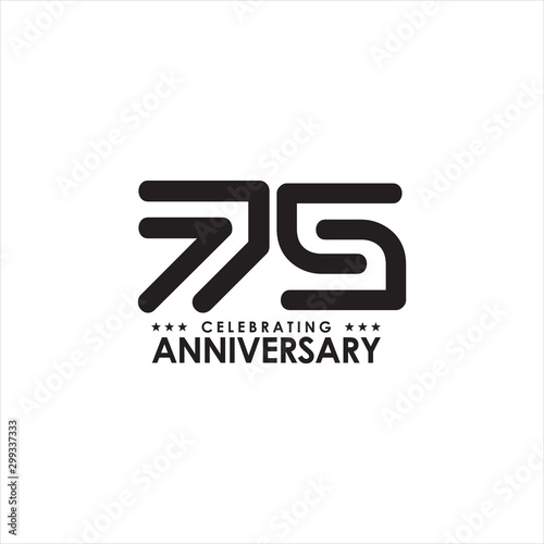 75th year celebrating anniversary emblem logo design