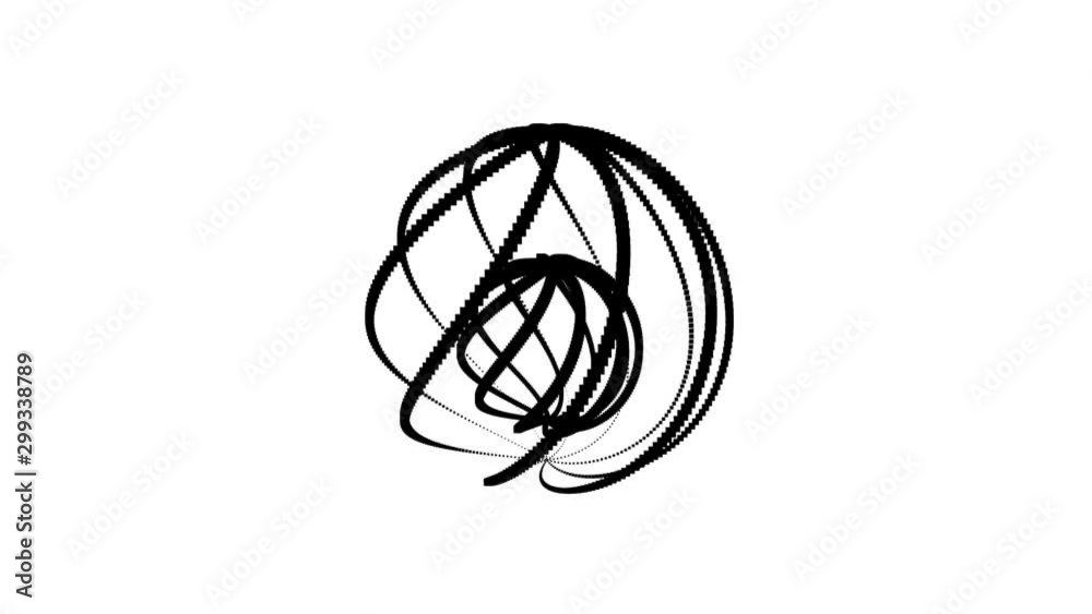 Spinning Abstract Sea Urchin Mask Animation Loop