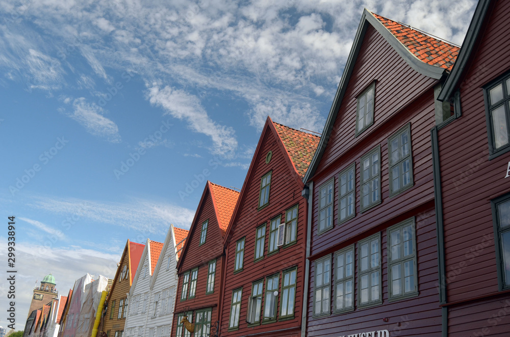 View of historical buildings of Bergen, Norway. View of historical buildings of Bergen, Norway.