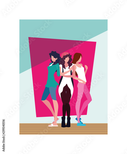 Supermodels avatar women vector design