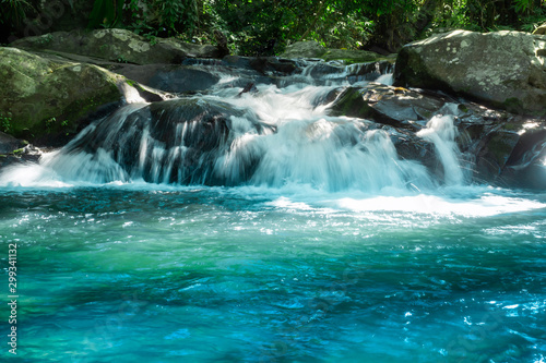 Waterfall in the rainforest.