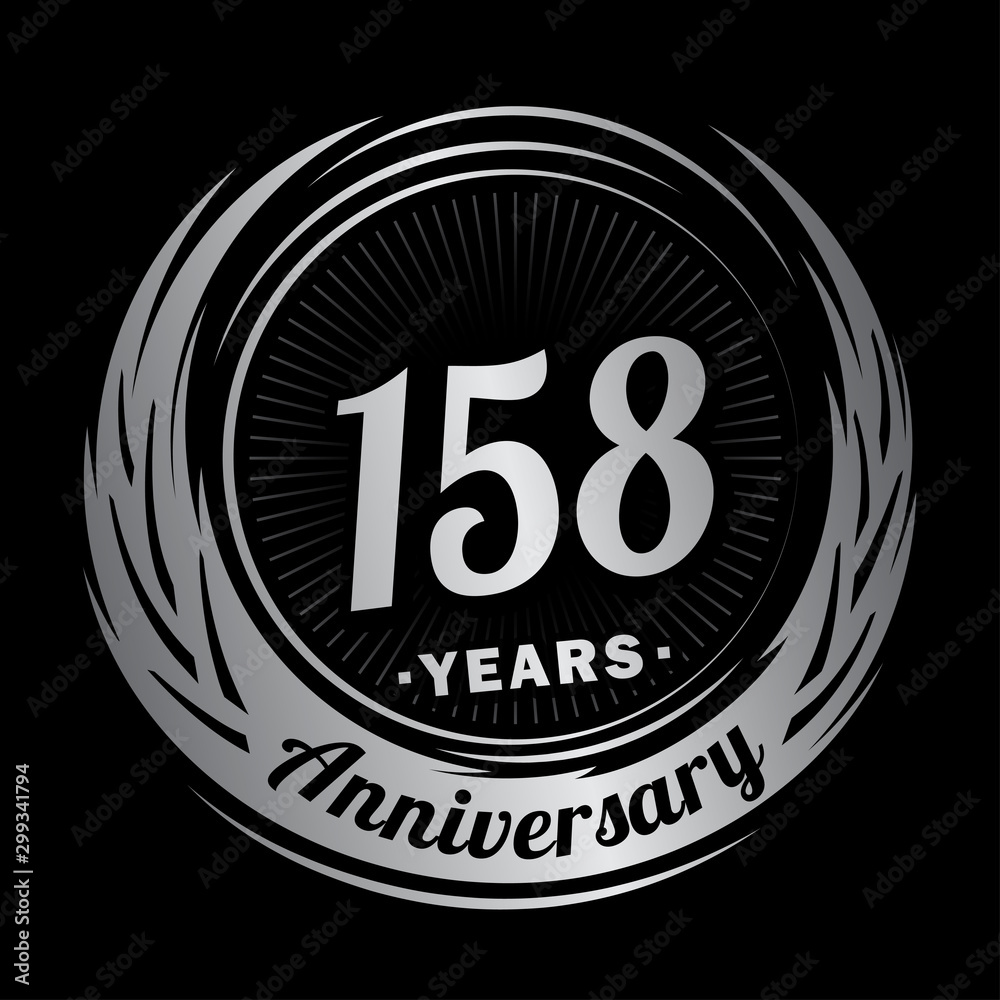 Fototapeta premium 158 years anniversary. Anniversary logo design. One hundred and fifty-eight years logo.
