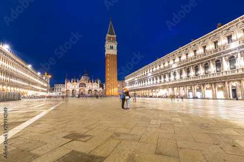 Piazza San Marco square with Basilica of Saint Mark in Venice city at night, Italy © Patryk Kosmider