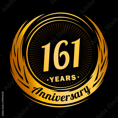 161 years anniversary. Anniversary logo design. One hundred and sixty-one years logo.