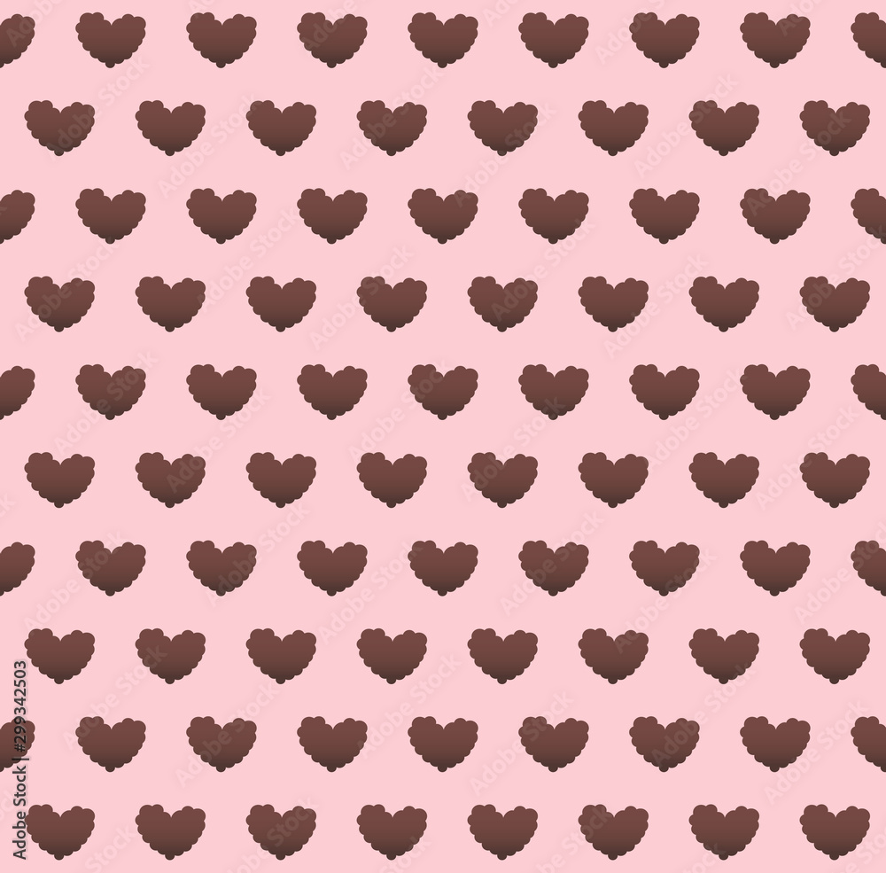 Seamless pattern with cloud hearts in pink background.Vector illustration Seamless pattern with cloud hearts in pink background.Vector illustration