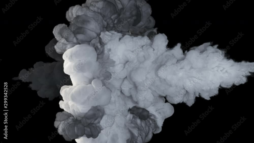 Fighting, a symbol of good and evil. The collapse of smoke in slow motion on a black background. Fighting, a symbol of good and evil. The collapse of smoke in slow motion on a black background.