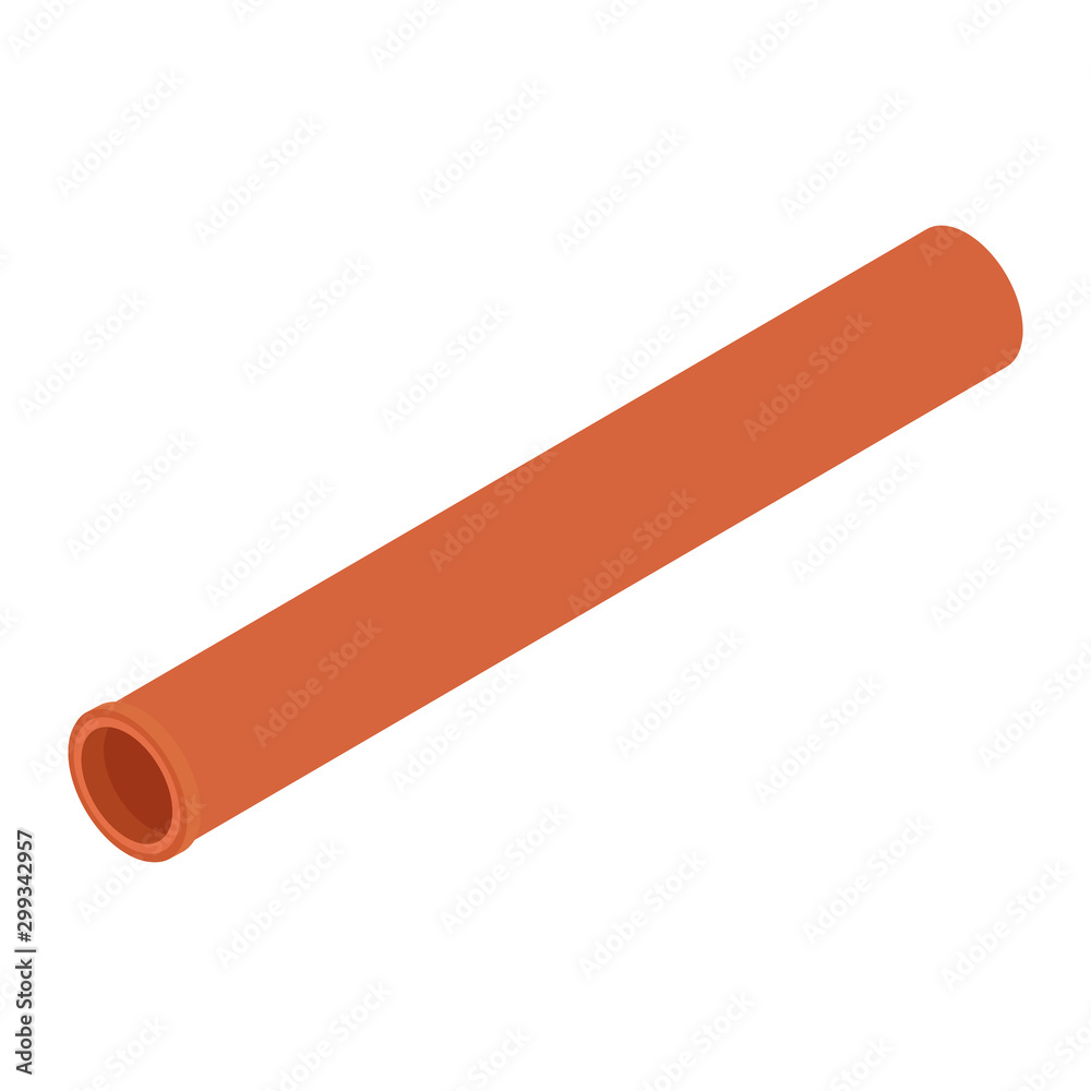 Orange sanitary pvc pipe isolated on white background isometric view Stock  Vector | Adobe Stock
