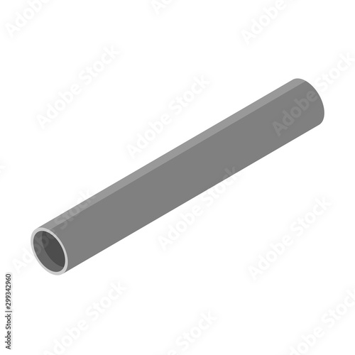 Steel or Aluminum pipe diameter isolated on white background.  Industrial steel tubes