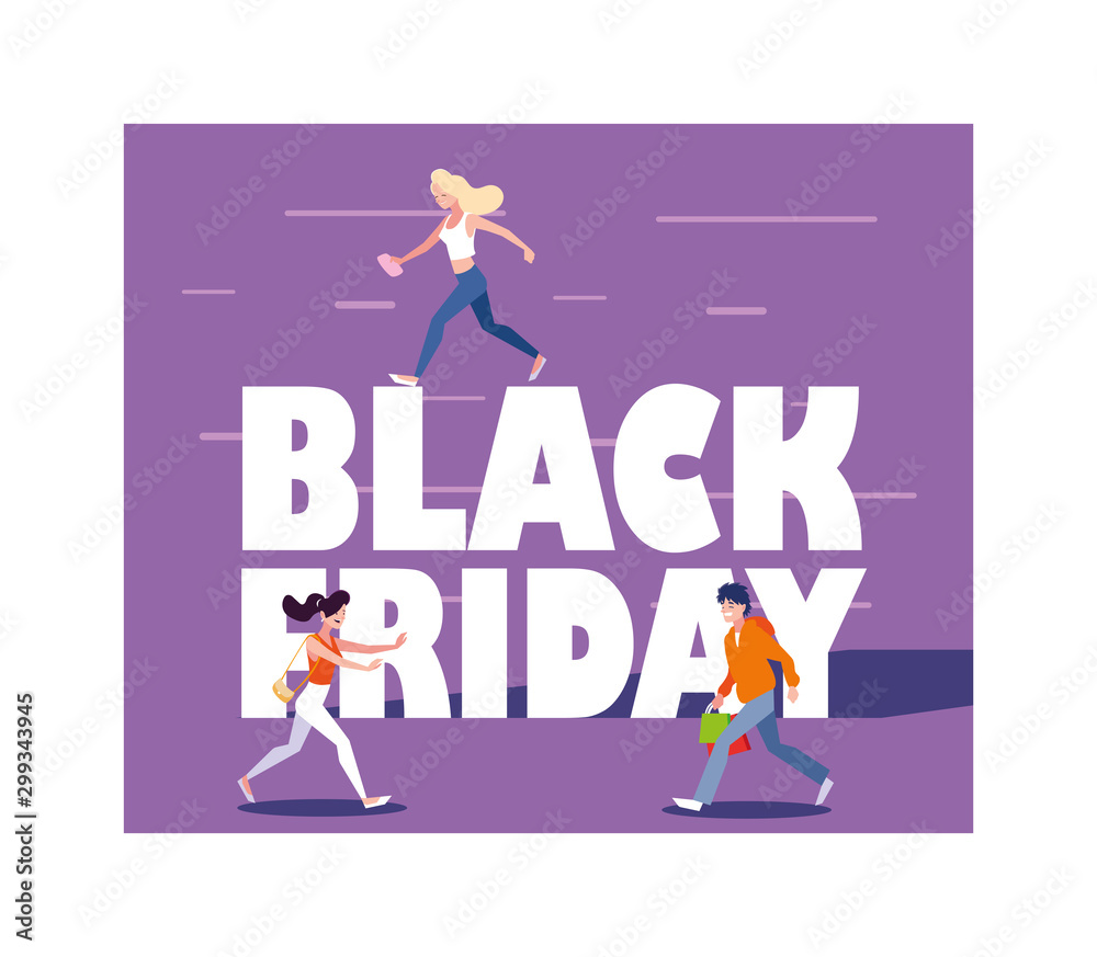 Black friday shopping vector design