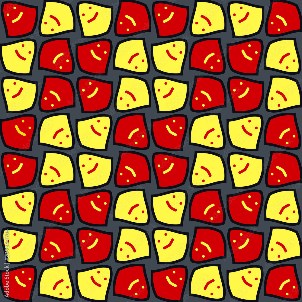 Bright seamless pattern with funny geometric shapes. Bright seamless pattern with funny geometric shapes.