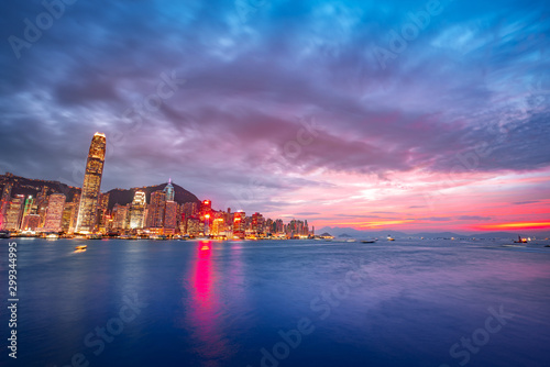 Photography Fire burn sunset on Victoria Harbor
