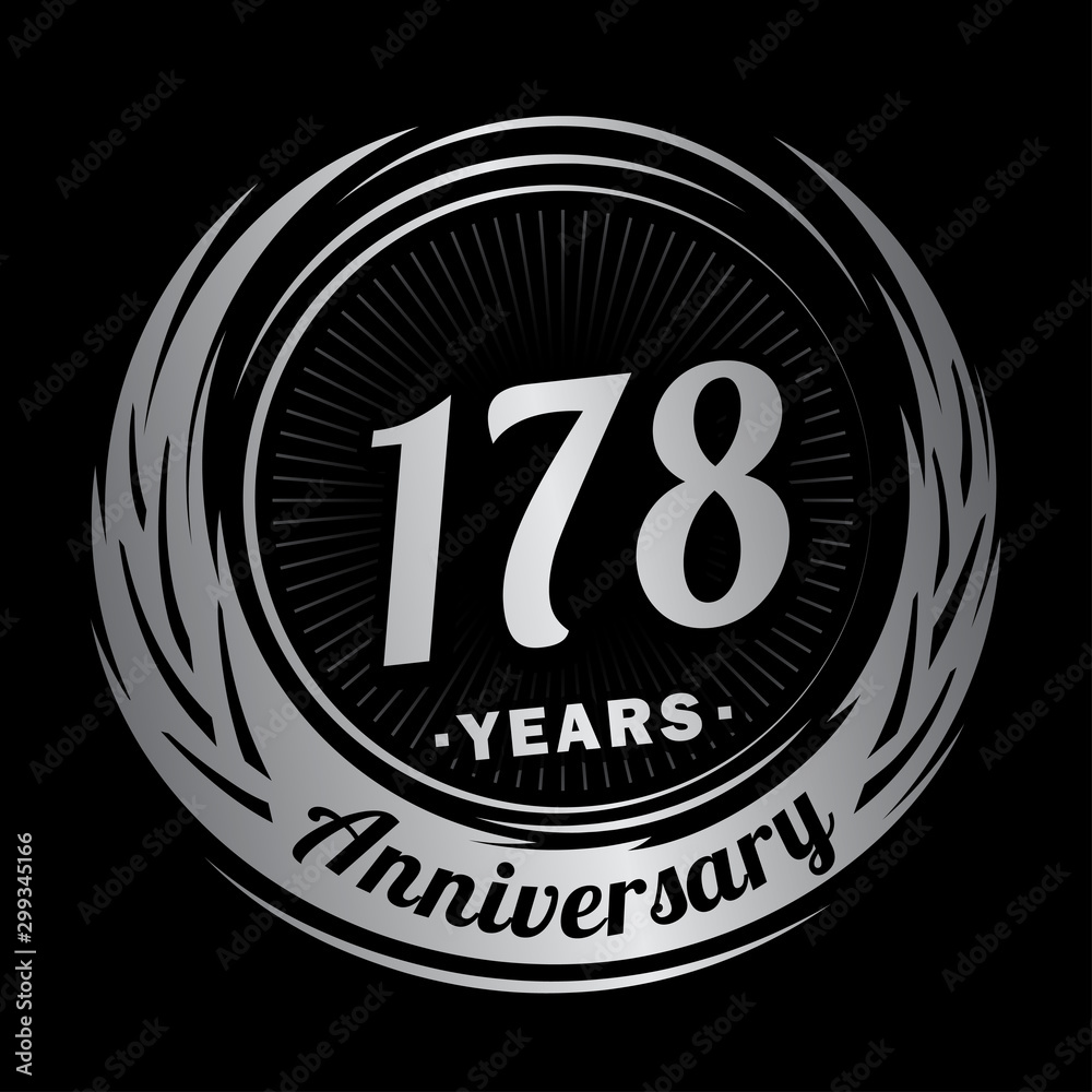 178 years anniversary. Anniversary logo design. One hundred and seventy-eight years logo. 178 years anniversary. Anniversary logo design. One hundred and seventy-eight years logo.