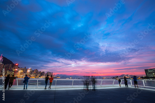 Photography Fire burn sunset on Victoria Harbor
