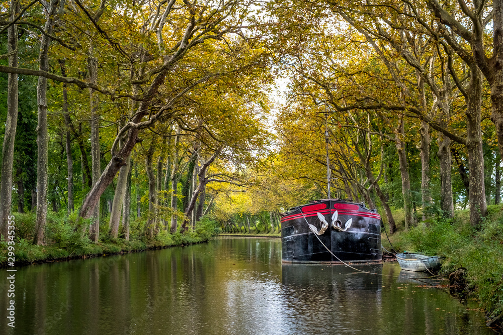 the canal du midi in autumn near Toulouse