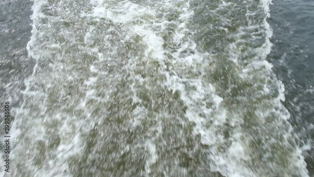 water with boat trace. Slow motion. Water foam trace behind the ship. water with boat trace. Slow motion. Water foam trace behind the ship.