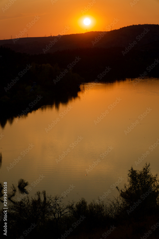Sunset view of Eymir lake in Ankara Sunset view of Eymir lake in Ankara
