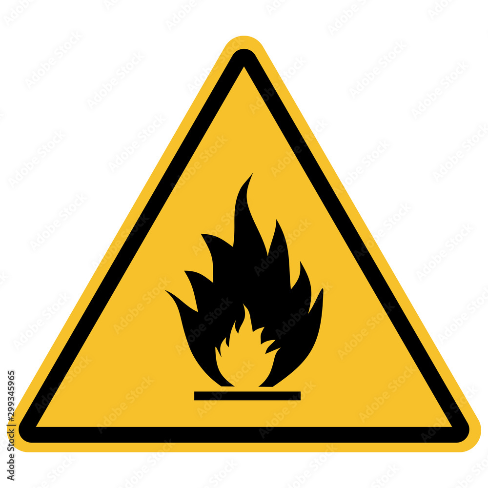 Flammable materials warning sign vector illustration Flammable materials warning sign vector illustration
