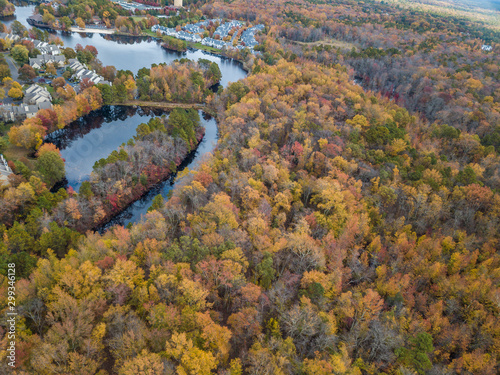 Aerial photo of autumn rural landscape photo