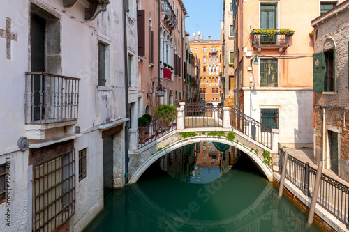 Venice. Old houses over the canal. © pillerss