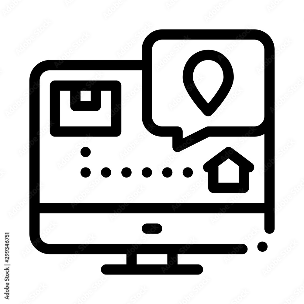 Parcel Destination Postal Transportation Company Icon Vector Thin Line. Contour Illustration Parcel Destination Postal Transportation Company Icon Vector Thin Line. Contour Illustration