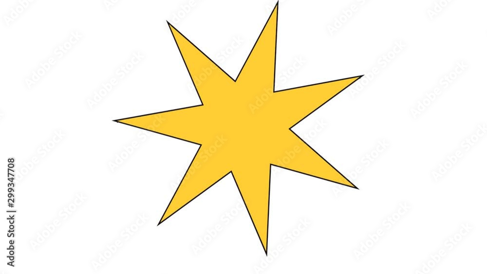 Oscillating Spinning Seven 7 Pointed Star Endless Loop