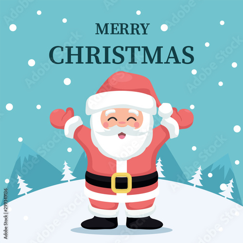 Santa claus and merry christmas vector design