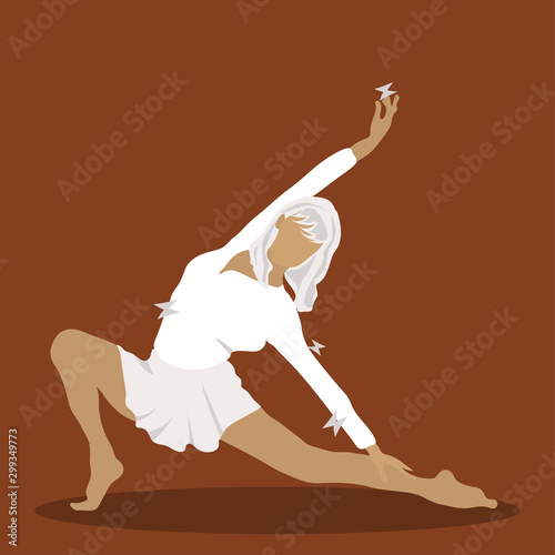 Girl dancing modern dance on a dark background